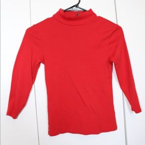 Red Turtle Neck Crop Top